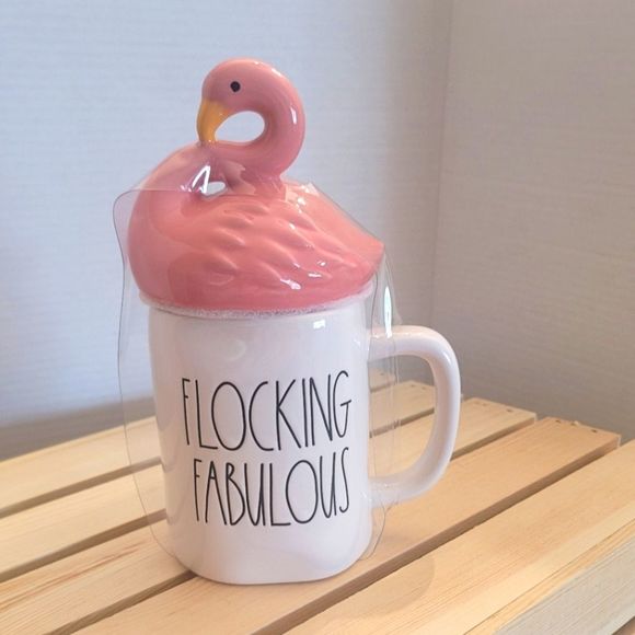 Rae Dunn Other - Rae Dunn FLOCKING FABULOUS pink flamingo coffee cup